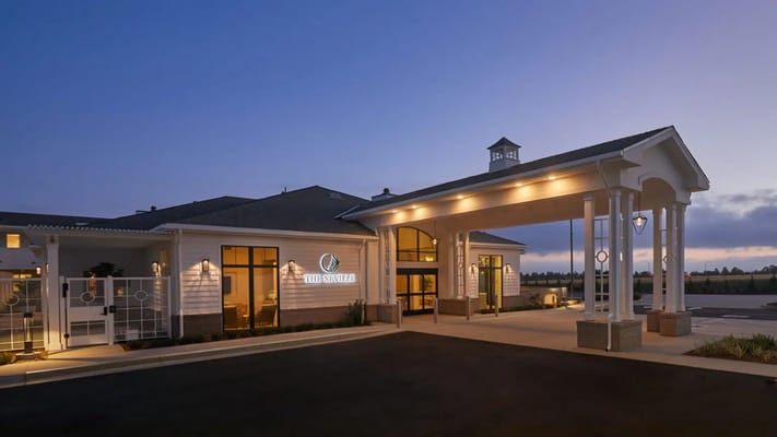 Exterior view of The Seville of San Clemente at dusk