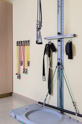 Functional exercise equipment in a therapy room