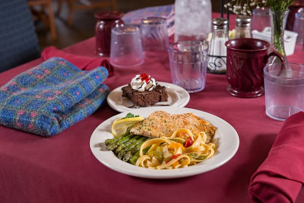 Delicious meal served on a dining table