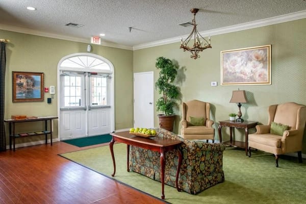 Bright and welcoming lobby area with comfortable seating