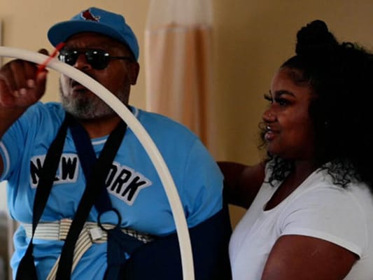 Residents engaging in an activity indoors