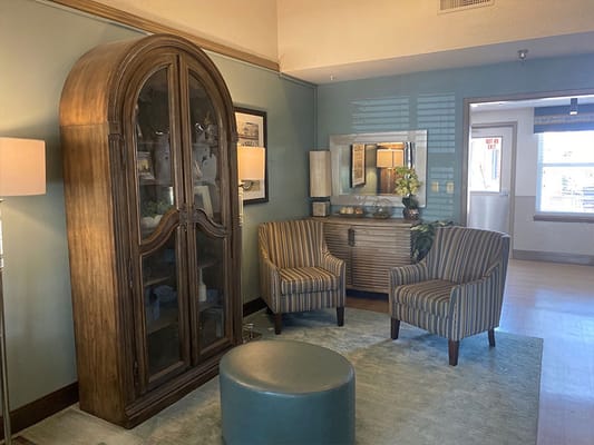 Cozy common area with seating and decor