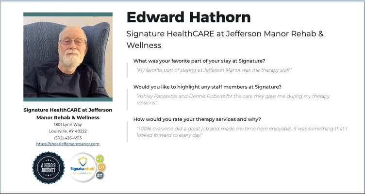 Resident sharing experiences at Signature Healthcare