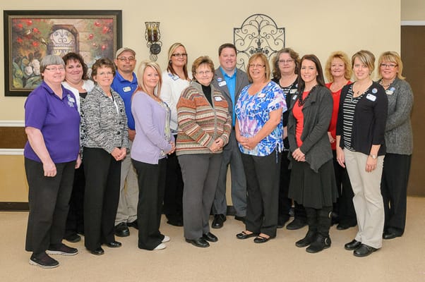 Staff group photo in a common area