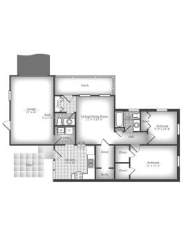 Architectural floor plan of a residence.