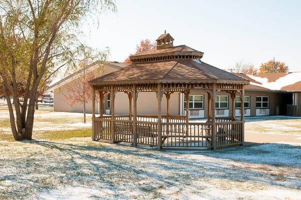 Gazebo in a snowy outdoor space