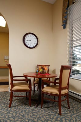 Cozy dining area with a table and chairs