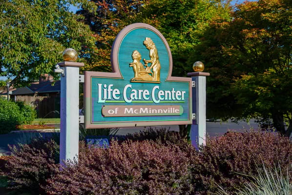 Sign for Life Care Center of McMinnville outside