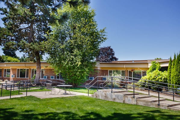 Outdoor view of the facility with accessible pathways