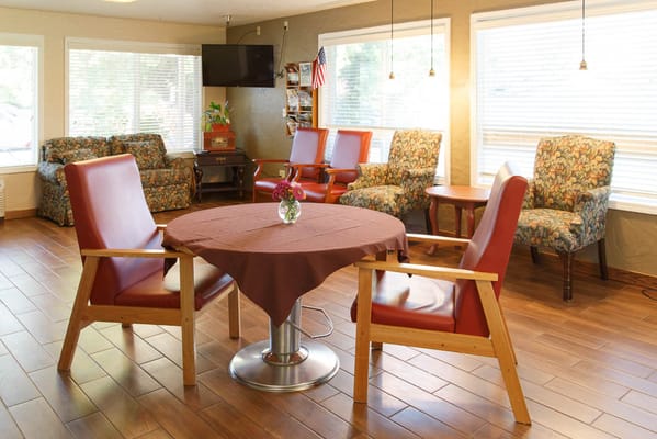 Common area with seating and natural light