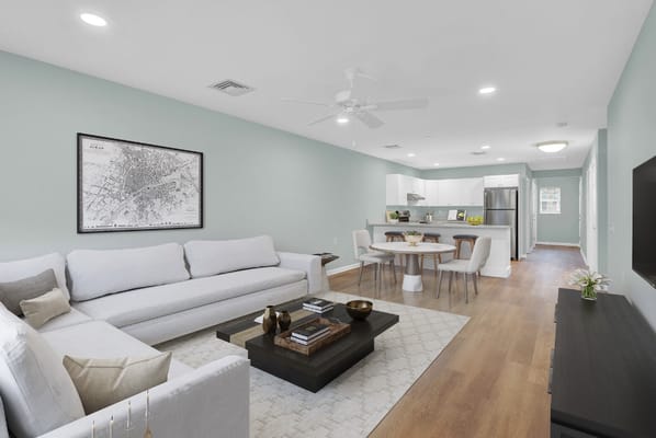 Modern interior of a common area in a senior living facility