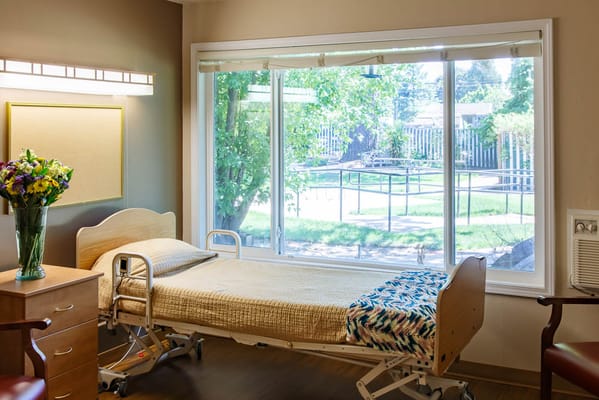 Private resident room with a view of outdoor space