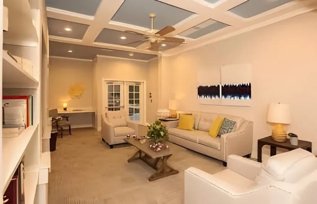 Bright and inviting common area in the facility