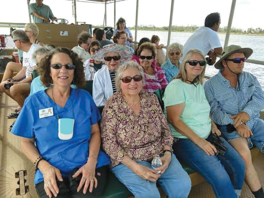 Residents enjoying a boat outing on the water