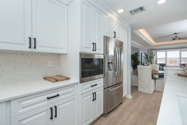 Bright kitchen area with modern appliances
