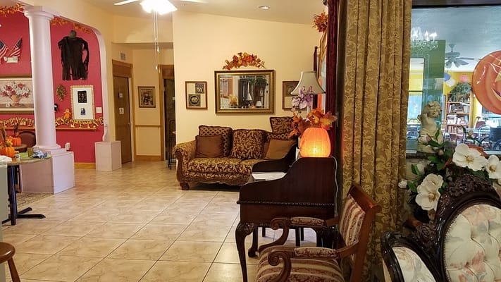 Cozy common area with autumn decorations