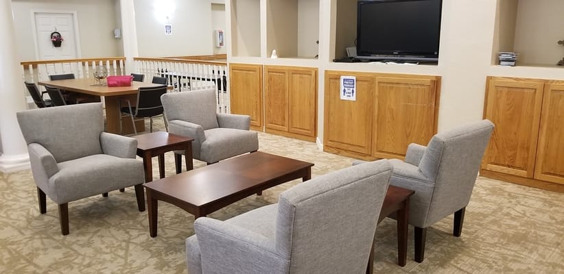 Common area with seating in the facility