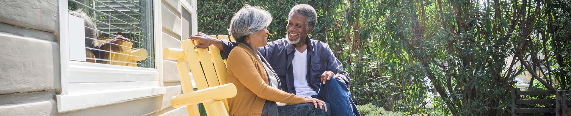 Couple enjoying time together in a garden