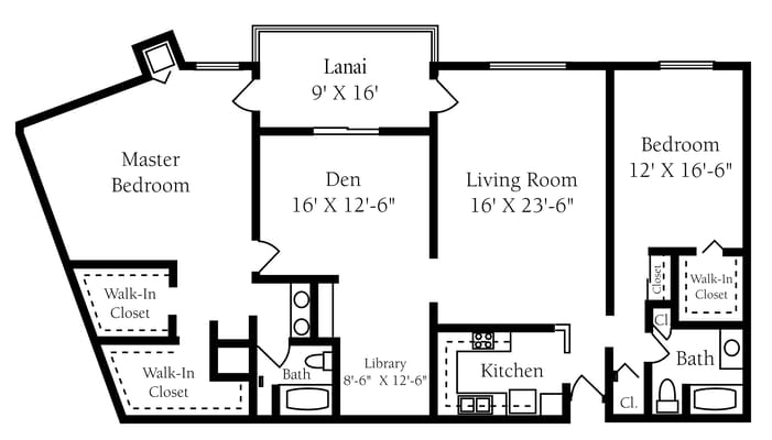 Architectural floor plan of a residence