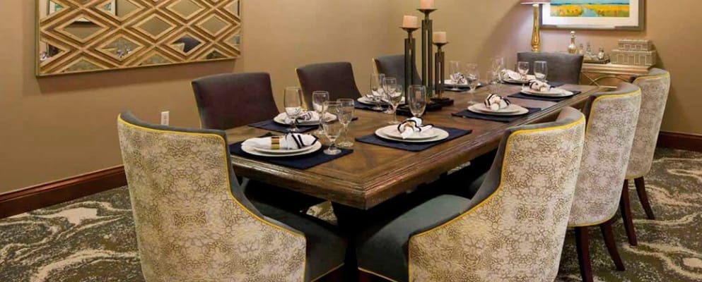 Elegant dining room setup with fine tableware