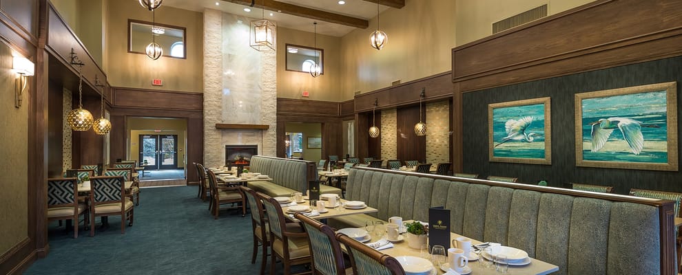 Inviting dining area with elegant decor and set tables