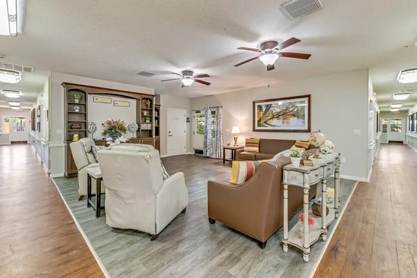Cozy common area with seating and decor