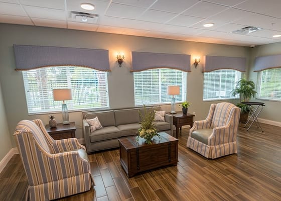 Cozy common area with comfortable seating and natural light