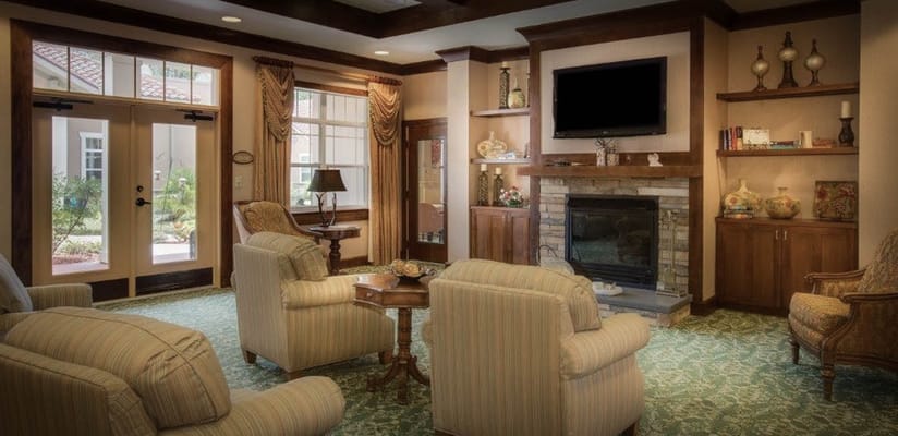 Cozy common area in a senior living facility