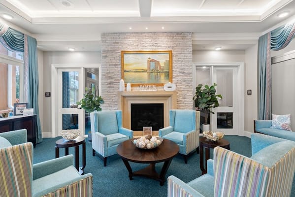 Bright common area with comfortable seating