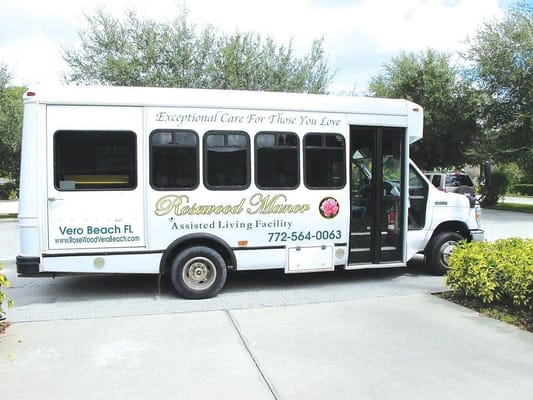 Facility transport van parked outside