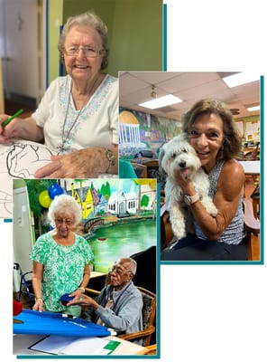 Residents engaging in activities and enjoying companionship