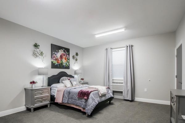 A private resident room with elegant decor