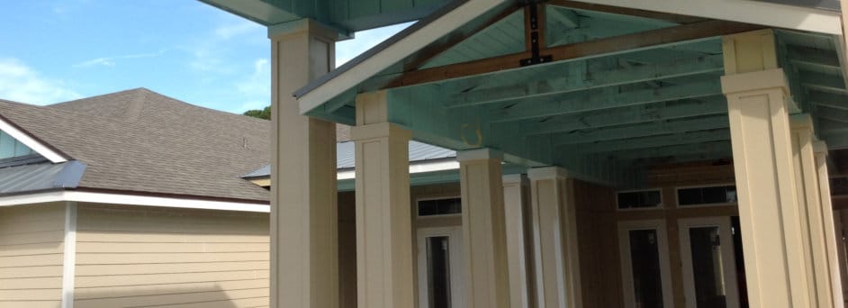 Covered entrance of a senior living facility