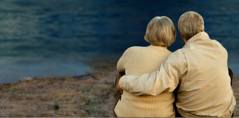 Couple enjoying a serene outdoor view together