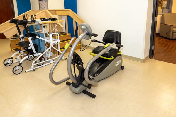 Exercise equipment in a rehabilitation area