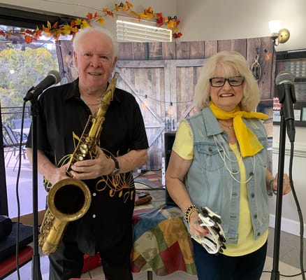 Performers entertaining residents at an event