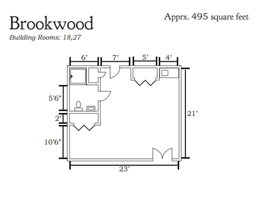 Architectural floor plan for Brookwood facility