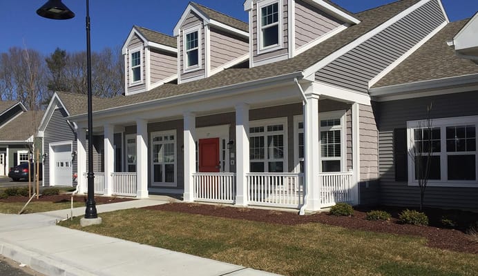 Exterior view of a senior living cottage