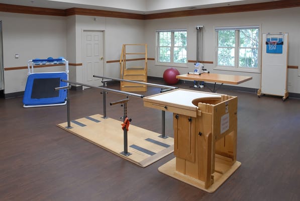Therapy equipment in an activity room