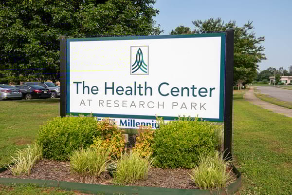 Signage of The Health Center at Research Park