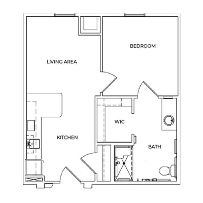 Architectural floor plan of a residential unit