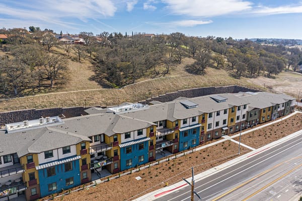 Aerial view of a senior living facility exterior