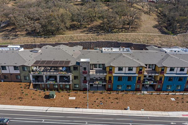 Aerial view of the Westmont of Chico facility with outdoor space