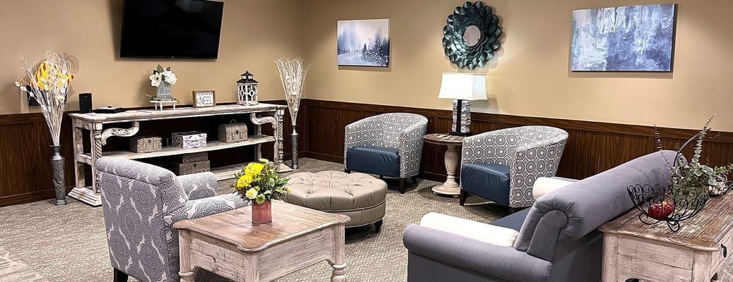 Comfortable lounge area with seating and decor