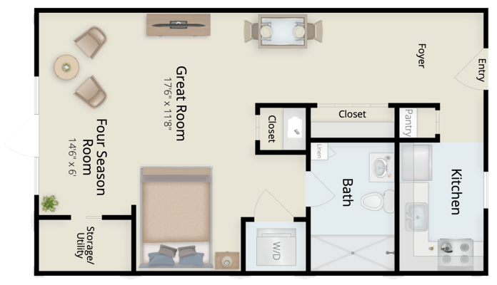 Architectural floor plan of a residence