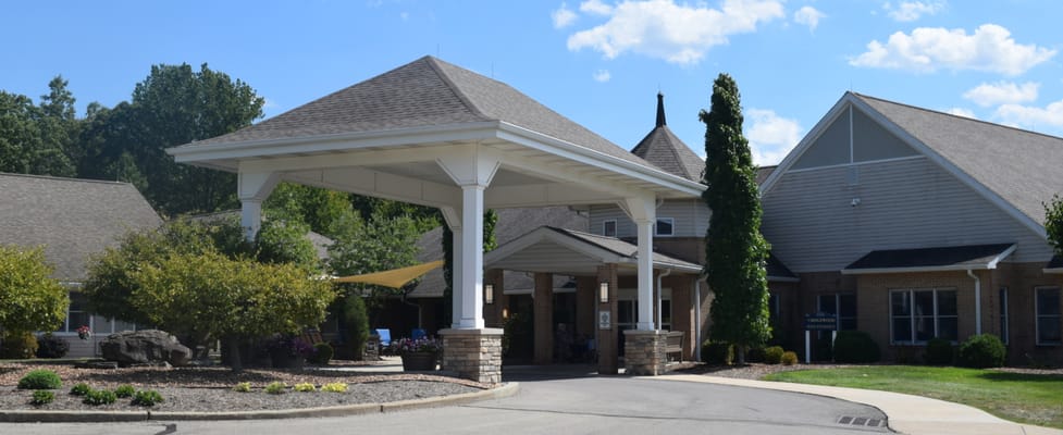 Exterior view of the Ridgewood assisted living entrance