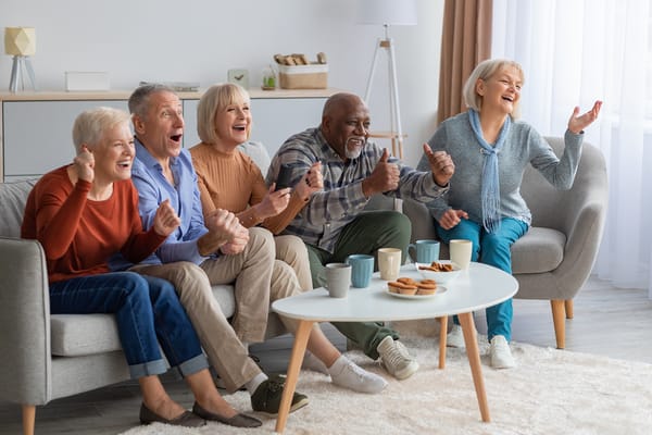 Group of happy residents enjoying time together