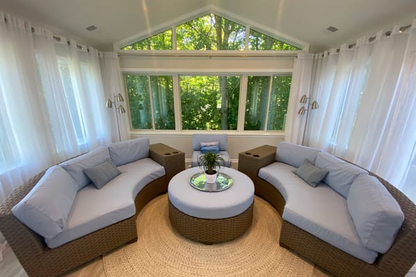 Bright interior lounge with comfortable seating