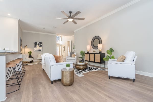 Bright interior space with modern furniture