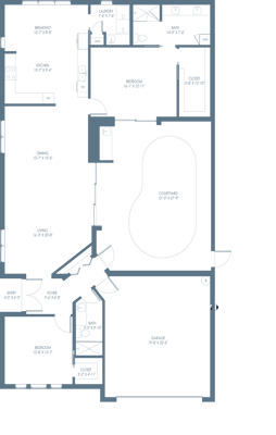 Architectural floor plan of a residential unit